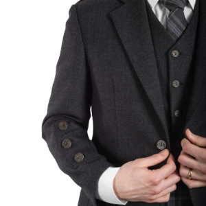 Braemar Charcoal Tweed Jacket & 5 buttons Vest – Next Kilt