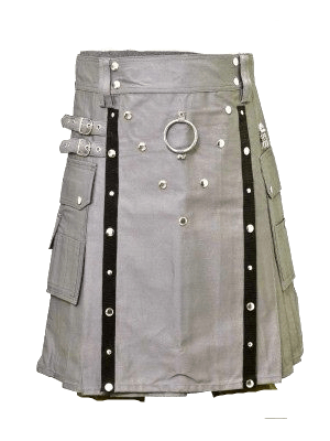 Buy Stylish Gothic Grey Belted Fashion Kilt For Sale product photo Buy Stylish Gothic Grey Belted Fashion Kilt For Sale product photo