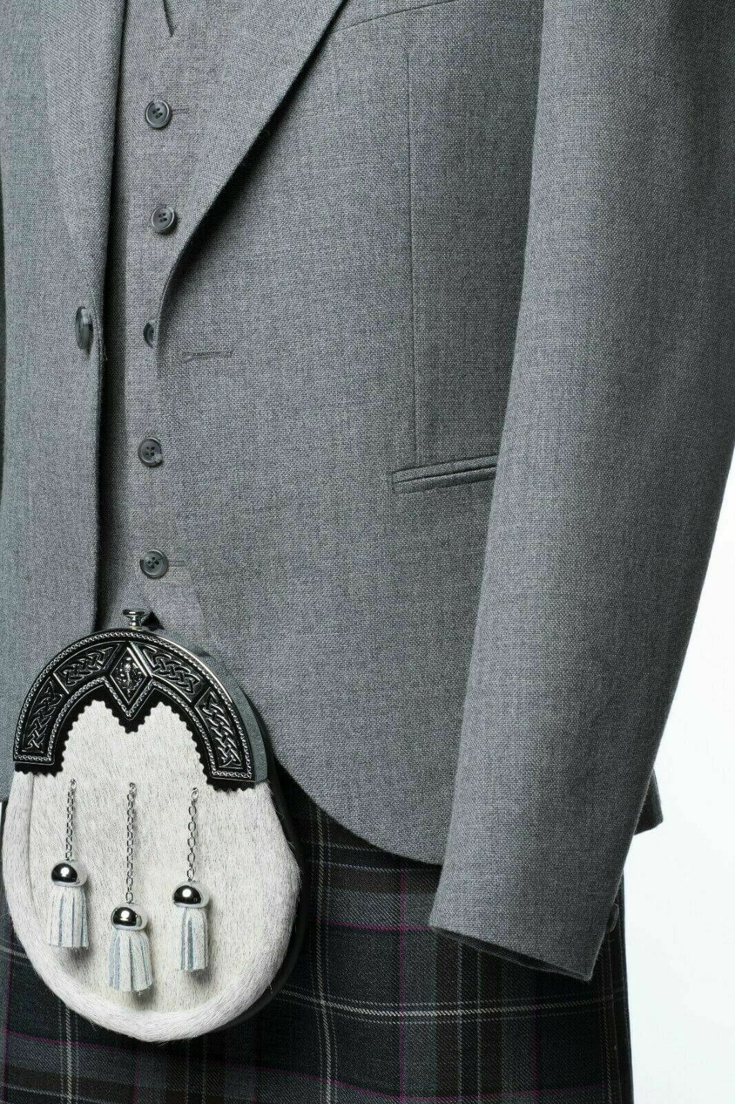 5-3.jpg SCOTTISH LIGHT GREY LEMON TWEED WEDDING KILT JACKET – Next Kilt