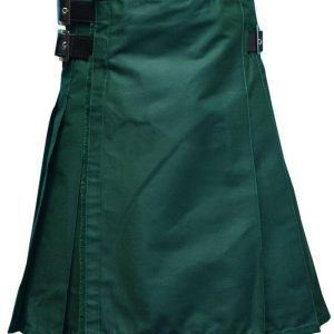 New Scottish Fashion Traditional Kilt Forest Green Leather Straps product photo
