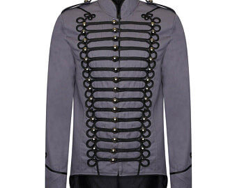 Men's Gothic Tailcoat Parade Jacket Marching Band Drummer Costume product photo Men's Gothic Tailcoat Parade Jacket Marching Band Drummer Costume product photo