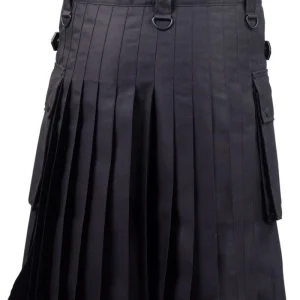 Black Utility Kilt with Leather Strap – Next Kilt