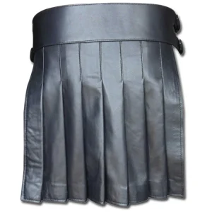 Black Mini Leather Gladiator Kilt with Studs – Next Kilt