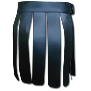 Leather Gladiator Kilt ( Real Black Leather Heavy Duty ) product photo