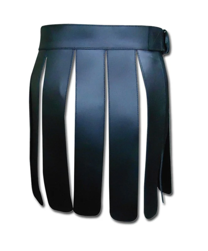 Leather Gladiator Kilt ( Real Black Leather Heavy Duty ) product photo Leather Gladiator Kilt ( Real Black Leather Heavy Duty ) product photo