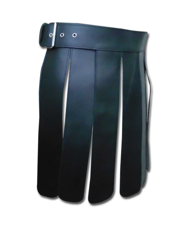 Black-Short-Leather-Gladiator-Kilt-2.jpg Leather Gladiator Kilt ( Real Black Leather Heavy Duty ) – Next Kilt