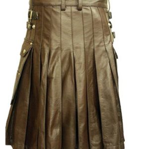 Chocolate Brown Leather Kilt product photo