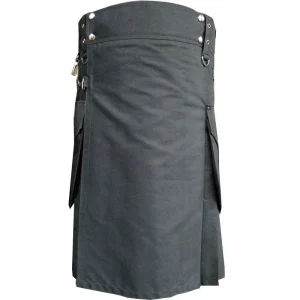 Grey Utility Kilt with Flap Pockets product photo