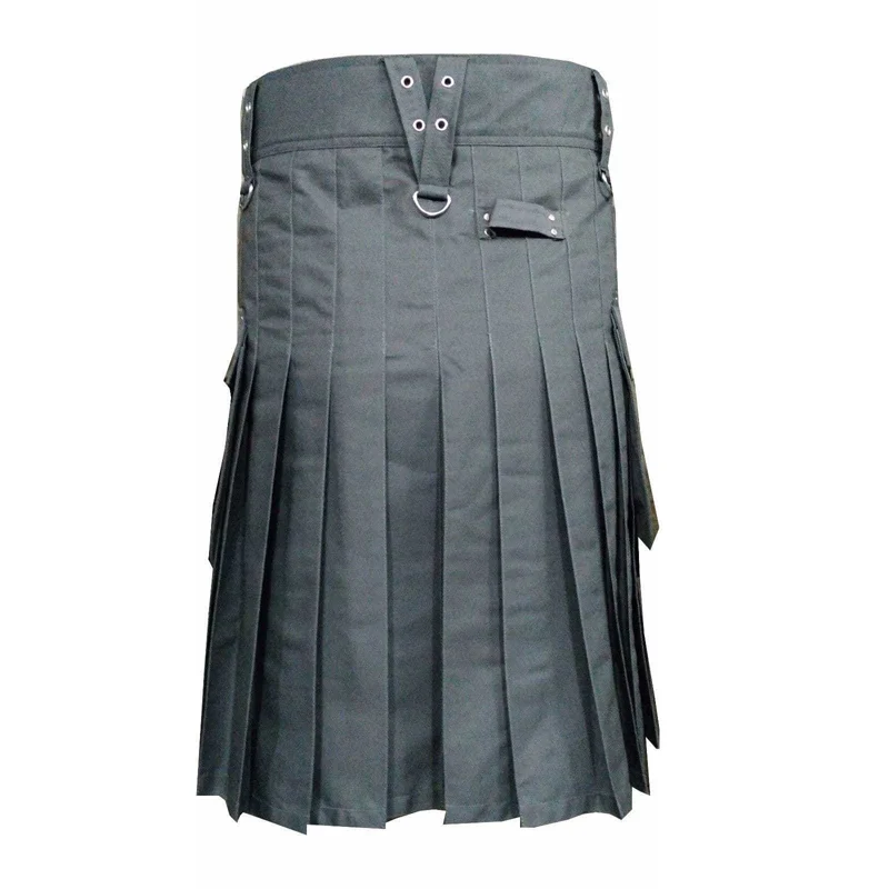 Gray-Scottish-Utility-Sports-Traditional-Kilt.jpg Grey Utility Kilt with Flap Pockets – Next Kilt