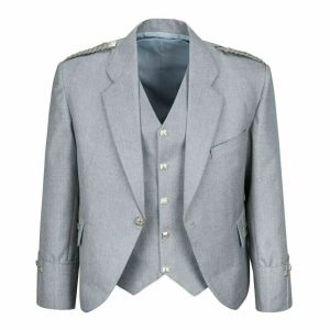 Grey Pipe Band Scottish Argyle kilt Jacket & Waistcoat/Vest product photo
