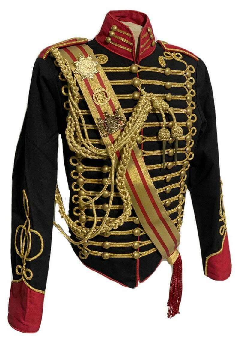 New 5 pcs men's Black Jacket Ceremonial Hussar Officers with Aiguillette product photo New 5 pcs men's Black Jacket Ceremonial Hussar Officers with Aiguillette product photo