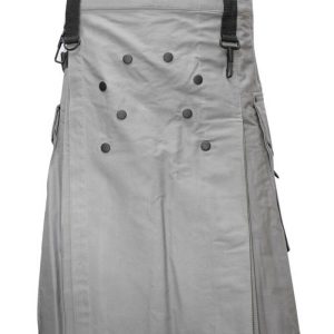 Scottish Modern Custom Grey Kilt Fashion Utility Kilts For Men product photo