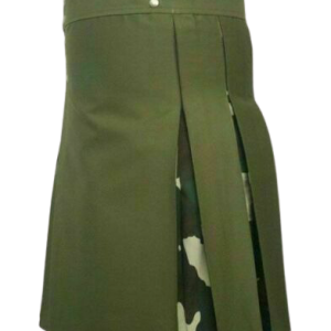Hiking Hybrid Olive Green Kilt For Men - Under Pleats Camo – Next Kilt