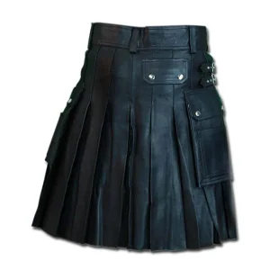 Leather Kilt with Twin Cargo Pockets product photo