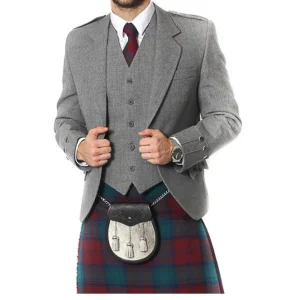 Light Grey Tweed Argyle Jacket And 5 Button Vest – Next Kilt
