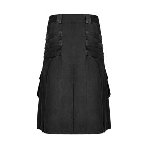 Black Kilt -Men's Black Goat Leather Straps Utility Kilt – Next Kilt