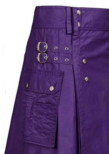 Men-Purple-Utility-Kilt01.jpg Men's Purple Utility Kilt Made in 100% Cotton – Next Kilt