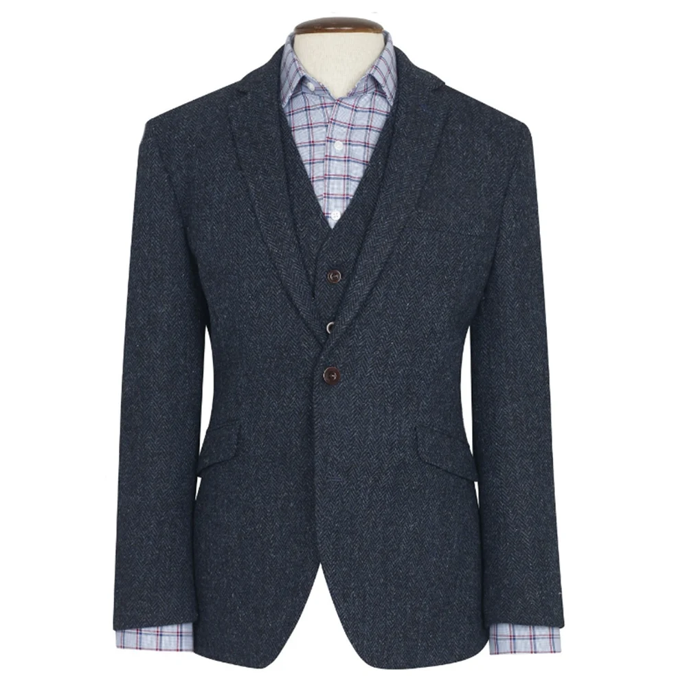 New 100 % Wool Premium Mens Tweed Jacket With Waistcoat/Vest product photo New 100 % Wool Premium Mens Tweed Jacket With Waistcoat/Vest product photo