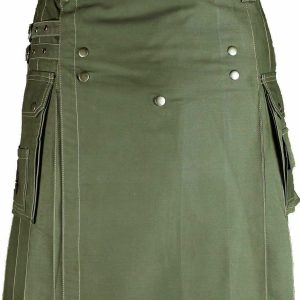 New Men's Olive Green Wedding Utility Kilt Made in 100% Cotton – Next Kilt