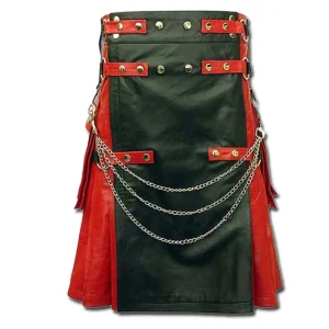 Red & Black Leather Fashion Kilt product photo