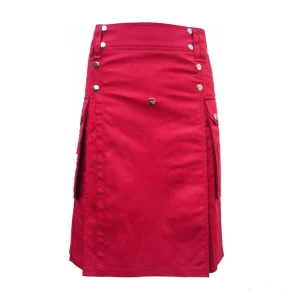 Red Utility Kilt Made in 100% Cotton product photo