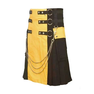 Scottish Black and Yellow Utility Kilt For Active Man product photo