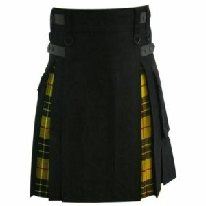 Men ‘s Hybrid Utility Kilt Black & Mecleod of Lewis Tartan product photo