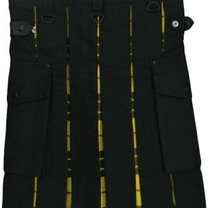 Men ‘s Hybrid Utility Kilt Black & Mecleod of Lewis Tartan – Next Kilt