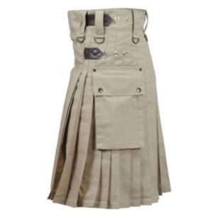Khaki Men Leather Straps Utility Kilt – Next Kilt