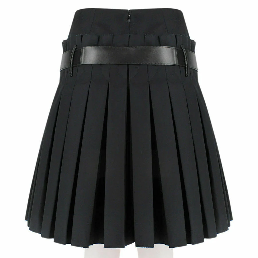 Women Scottish Luxurious Black Box Pleated Kilt Skirt product photo Women Scottish Luxurious Black Box Pleated Kilt Skirt product photo