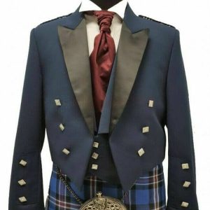 Prince Charlie Jacket Blue With Waistcoat Made to Measure Scottish Kilt Jacket product photo
