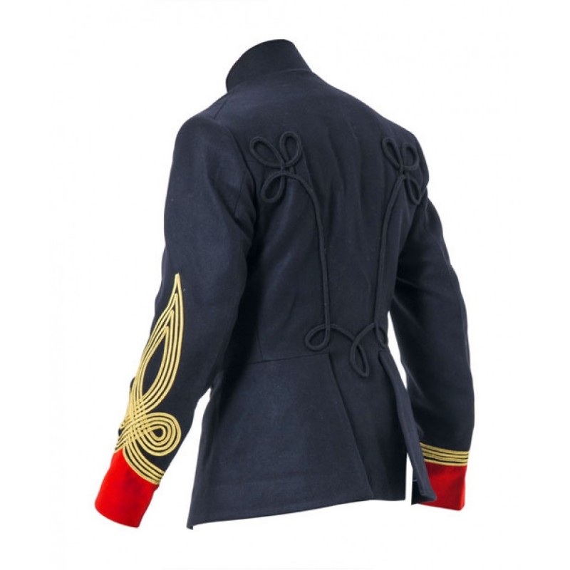 black-hussar-parade-jacket-military-drummer-officer-faux-fur-1.jpg Navy Blue and Red British Military Hussar Jacket – Next Kilt