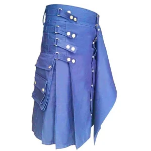 Blue Hybrid Kilt with Interchangeable Front Apron product photo