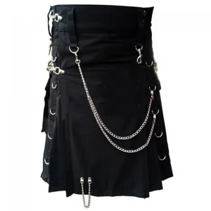 Black Gothic Kilt – Steampunk Style product photo