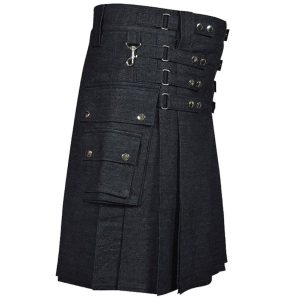 Black Denim Utility Kilt for Men – Next Kilt