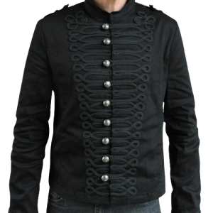Black EMO PUNK GOTH NAPOLEON MILITARY DRUMMER PARADE product photo