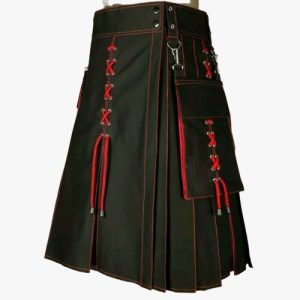 2020 Buy New Kiltish Black & Red Scottish Stunning utility kilt expedited shipping product photo