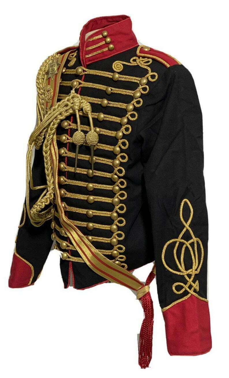 jack-11.jpg New 5 pcs men's Black Jacket Ceremonial Hussar Officers with Aiguillette – Next Kilt