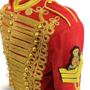 Men's Ceremonial Gold Braiding Hussar Red Jacket with Hand embroidery – Next Kilt