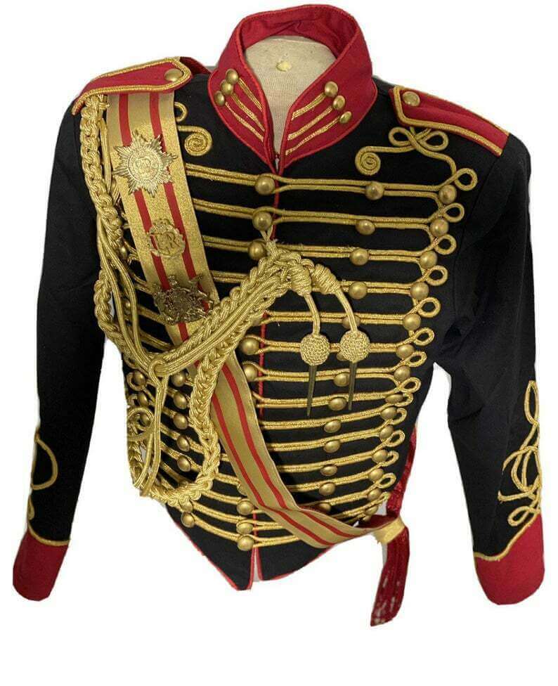 jack-9.jpg New 5 pcs men's Black Jacket Ceremonial Hussar Officers with Aiguillette – Next Kilt