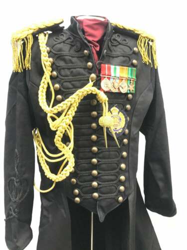Steampunk Military's Style Coat With Black Braid product photo Steampunk Military's Style Coat With Black Braid product photo