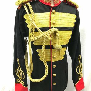 Steampunk Men's Military Jacket Gold Bullion Ribbons Hussar product photo