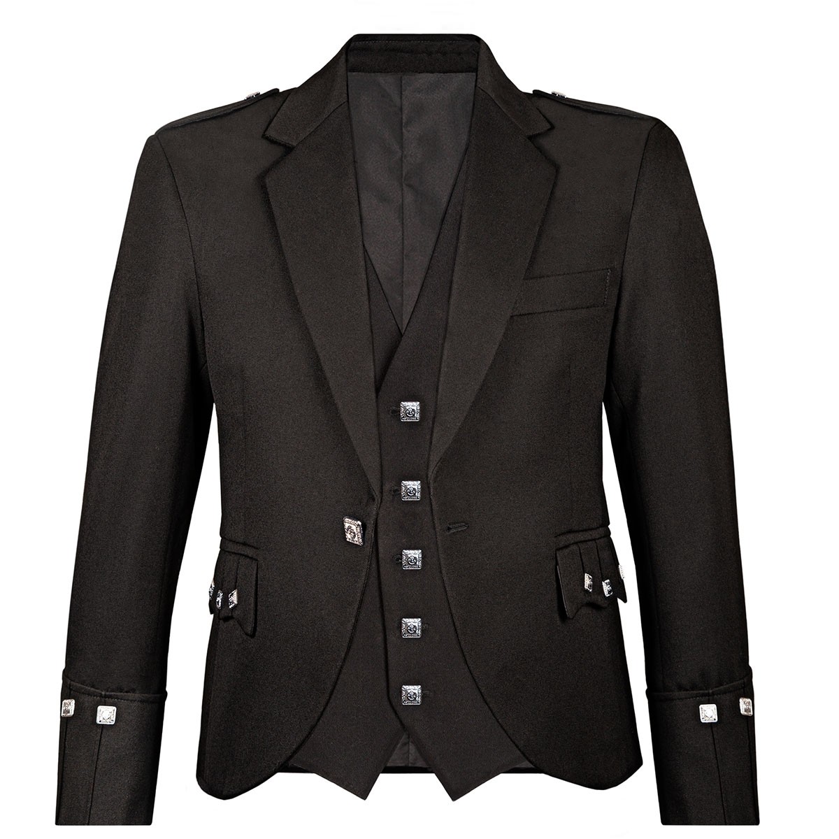 Trendy Black Kilts Argyll Jacket and waistcoat 2020 product photo Trendy Black Kilts Argyll Jacket and waistcoat 2020 product photo