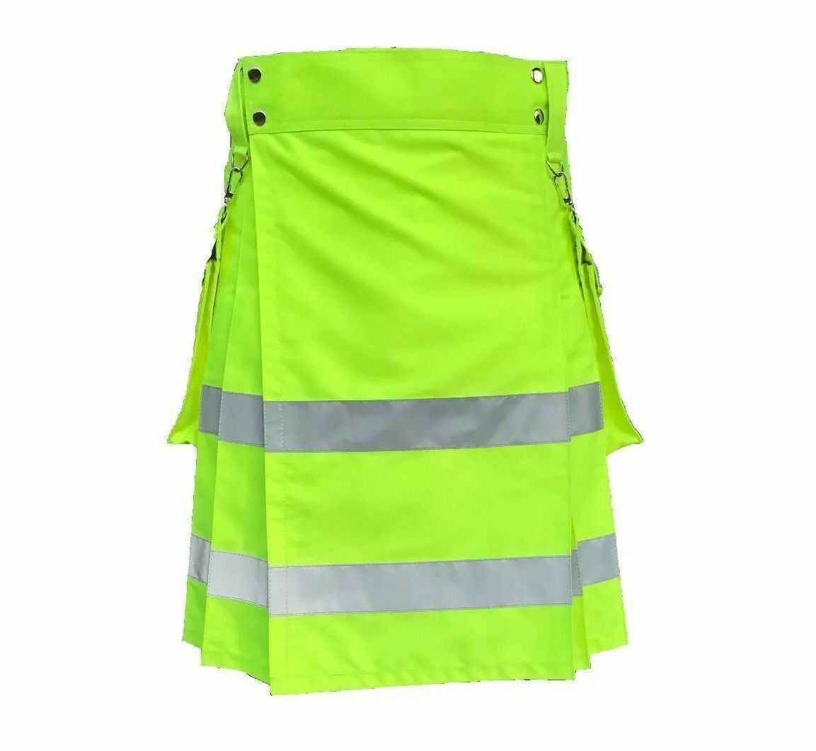Kiltish Traditonal men Scottish Florescent utility Kilt product photo Kiltish Traditonal men Scottish Florescent utility Kilt product photo
