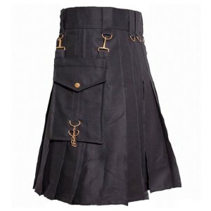 Black Detachable Pockets Kilt Scottish Utility Kilts – Next Kilt