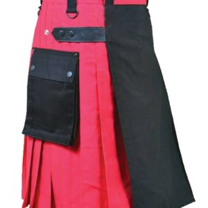 Scottish Red With Front Black Panel Kilt Utility Kilts product photo