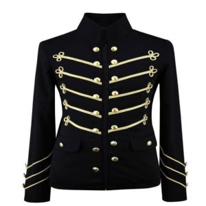 Black Military Jacket with Gold Embroidery product photo