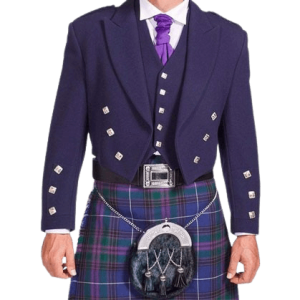 Prince Charlie Navy Blue Wool Jacket & Waistcoat Set product photo