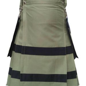 Scottish Fashion Olive Green Utility Kilts For Men product photo