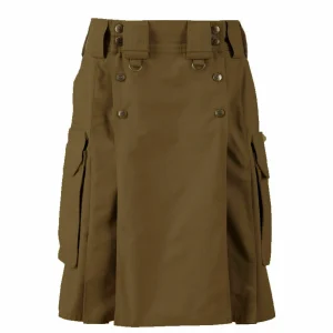 Dark Brown Tactical Men's Combat Cargo Uniform Battle Utility Kilt product photo